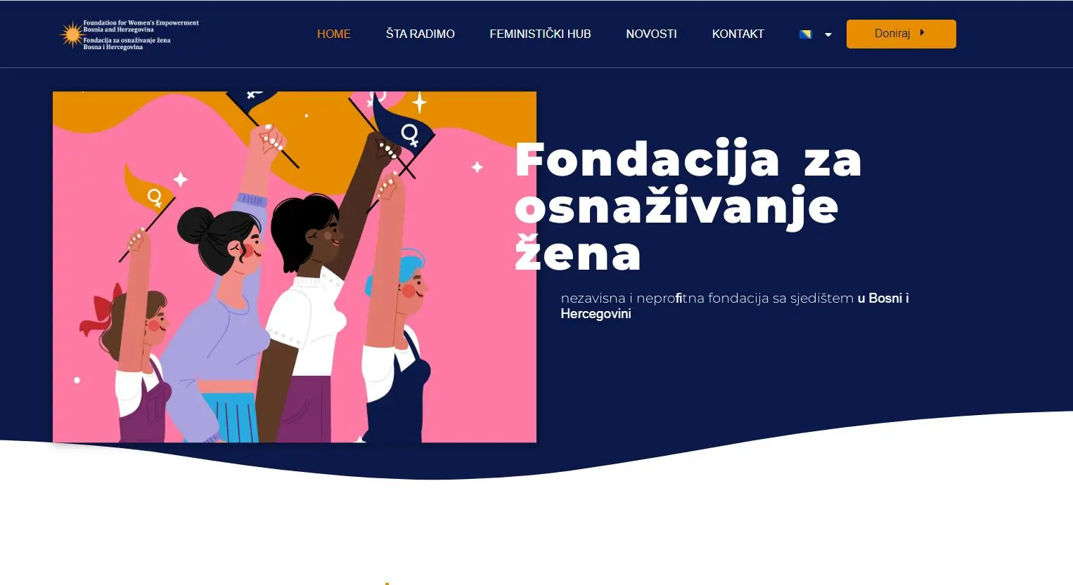 Izrada web stranice - Fondacija za osnaživanje žena projekt, elementor pro, dizajn